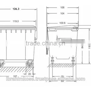 1100 lt Plastic Waste Garbage Bin thumbnail-2