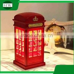Plastic Antique Telephone Booth Eye Protection Battery Operated Usb Rechargeable Led Study Reading Desk Table Touch Night Light thumbnail-2