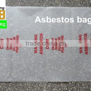 LDPE Asbestos Clear Plastic Packing Poly Bag With Red Printing thumbnail-1