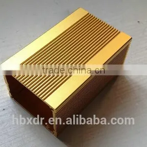 Custom Golden Anodizing Extruded Aluminium Enclosure With Side Covers thumbnail-1