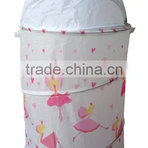 Store More Cute Design Pink Heart Printed Covered Fabric Storage Tub thumbnail-1