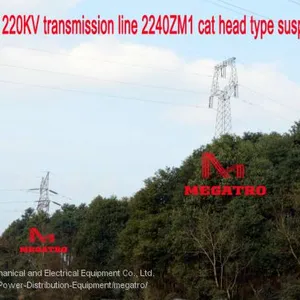 MEGATRO 220KV Transmission Line 2240 ZM1 Cat Head Type Suspension Tower thumbnail-2