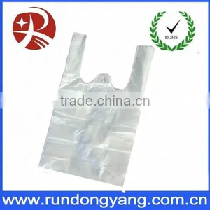 White Resusable T-shirt Vest Plastic Bag for Grocery thumbnail-1