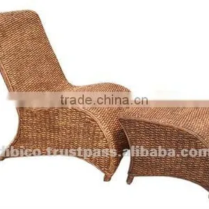 Relax Table Set 2 Pcs/ Water Hyacinth Chair and Stool thumbnail-1