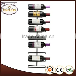 Hot Sale Wall Mount 9 Bottles Metal Wine Rack thumbnail-1