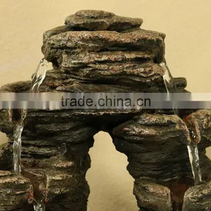 Split Mossy Rock Falls Tabletop Water Fountain With LED Light thumbnail-4