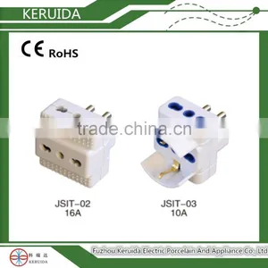 Italian ac dc Electrical Multi 3 Round Pin 16a Industrial Male and Female Plug Socket Adaptor Socket thumbnail-1