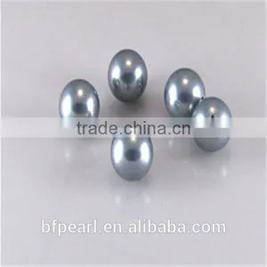 Bead Jewelry Half-drilled 10mm Silver Round Shell Pearl Bead for Earrings or Pendent thumbnail-1