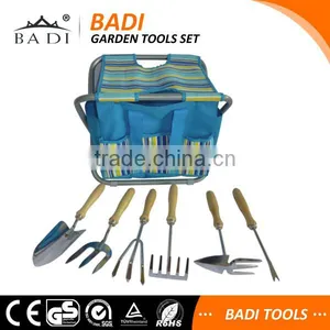 6pcs Sets FOLDING GARDEN TOOL BAG CHAIR WITH GARDEN HAND TOOL SETS thumbnail-1