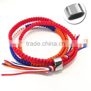Red White Blue Orange Color Cord Handwoven Macrame Wrap Bracelet Braided Friendship Bracelet thumbnail-1