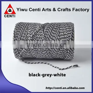 Quality Black White and Grey Tri Coloured Original Cotton Bakers Twine thumbnail-1
