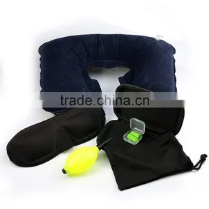 3 IN 1 Travel Suit Air Cushion Portable Pillow & Eye Mask Cover & Earplugs thumbnail-2