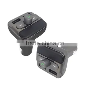 Wireless Bluetooth Handsfree Car Kit With FM Transmitter 3.4A Car Charger thumbnail-2