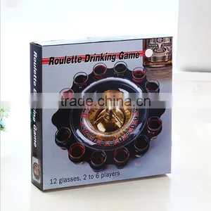 UCHOME Black Table Russian Drinking Roulette Game With 12 Glass Cups thumbnail-6