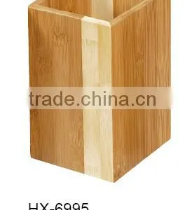 Custom Simple Square Bamboo Table Pen Holder With 2 Colour thumbnail-1