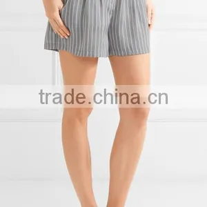 Pajamas Women Summer Long Sleeve Wholesale Custom Made in China Striped Satin Pajama Set thumbnail-5
