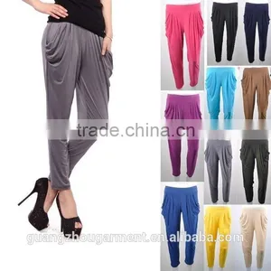 Women Basic Slim Stretch Long Casual Loose Harem Capri Pants Hip-hop Leggings thumbnail-1