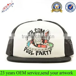 Design Your Own Screen Print Trucker Hat Wholesale Flat Brim Trucker Hat 5 Panel Custom Printed Mesh Trucker Hat thumbnail-1