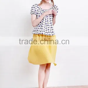 New Style Lady Puff Sleeve Full Screen Printing t Shirt Wholesale thumbnail-1