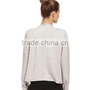 2016 Spring Open French Terry Fabric Thin Coats and Jackets for Women thumbnail-4