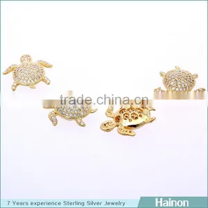 18k Gold Charm Beads Fashion Turtle Style Design From Hainon Sterling Silver Jewelry Factory Yiwu thumbnail-1