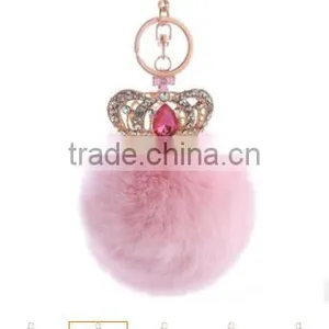 2017 Imitation Rabbit Fox Fur Ball Bag Charms Accessories Heart Fur Ball Pom Pom Keychain Faux Fur Ball Keychain Gifts thumbnail-5