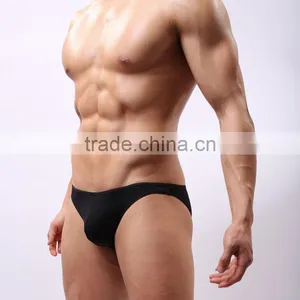 MGOO Plain Simple Brief For Man Spandex Night Wear Sexy Man Pantie Thong Underwear MB003 thumbnail-3