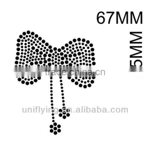 Black Bow for T-shirt Rhinestone Pattern thumbnail-1