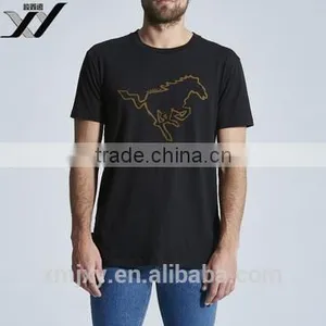 Regular Fit Horse Black Short Sleeve T-shirt for Man thumbnail-1