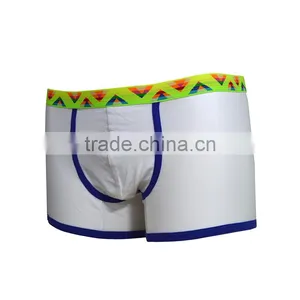 Solid White Color Men Boxer Brief Custom Logos thumbnail-2