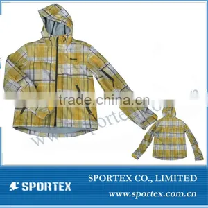 Yellow Plaid Sport Softshell Jacket for Lady thumbnail-1