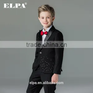 ELPA Slim Black Fancy 3 Piece Designer Kids Boys Suits thumbnail-1