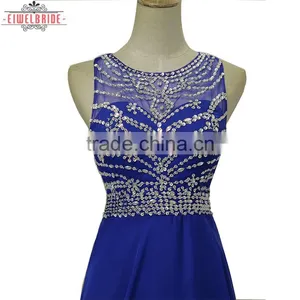 OEM Long Floor-length Blue A Line Evening Dress thumbnail-3