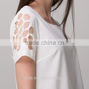 Good Quality Ladies Short Sleeve Blouse Designs thumbnail-5