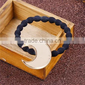 Zinc Based Alloy DIY Resin Mold For Jewelry Making Hair Ties Half Moon Gold Plated & Black thumbnail-3