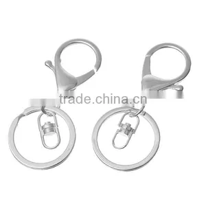 Wholesale Silver Plated Lobster Clasp Findings Simple Metal Key Chain Rings thumbnail-1