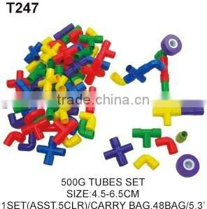 500 g Educational Blocks Plastic Building Semicircle Tube Toy For Kids thumbnail-6