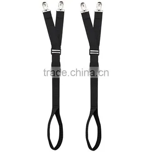Straight,Stirrup,Y Style Shirt Stays Shirt Holders With Locking Clamps- Black 4pack thumbnail-3