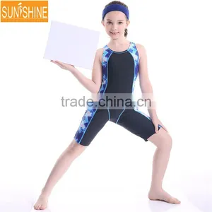 Professional Waterproof Training Swimwear Knee Suit One Piece Swimsuit for Women thumbnail-2