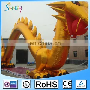 Custom Golden Nylon Attractive Inflatable Dragon, Giant Inflatable Dragon thumbnail-3