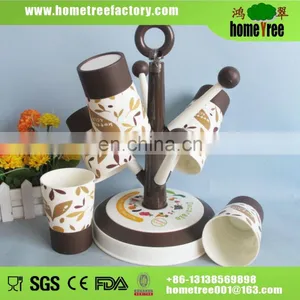 Good Quality Fashionable Plastic 6PCS Cup Drying Hanger Rack With Cups thumbnail-1
