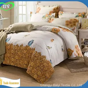 100% Polyester Fabric Pigment Printing Bedsheet Microfiber Woven Fabric for Home Textile Microfiber Bedding Set thumbnail-2