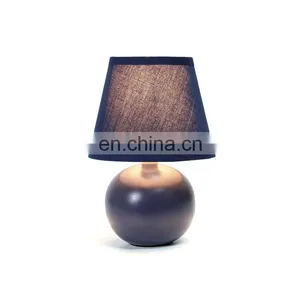 Navy Blue Ball Shape Ceramic Base Custom Nordic Table Decoration Cheap Ceramic Lamps for Hotel Home Bedside thumbnail-2