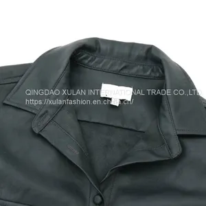 HOT SALE 2021 NEW FASHION LADIES'FAUX LEATHER PU SHIRT JACKET thumbnail-2