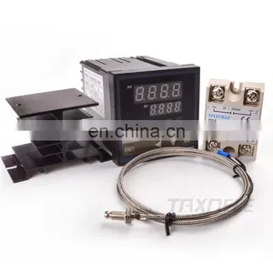Digital PID REX-C700 Temperature Controller + SSR Relay 40A + K Thermocouple + Heat Sink ,PID Controller Thermostat SSR Output thumbnail-1