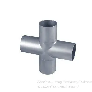 Stainless Steel Welded Clamped Reduced 4-Way Cross thumbnail-1