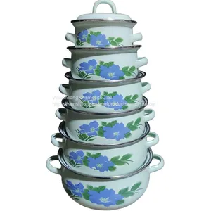 6pcs Vitreous Enamel Pot ENAMEL CASSEROLE thumbnail-1