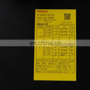 Brand New for Fanuc AiP 22/6000 A06B-1451-B103 AC Spindle Motor thumbnail-2