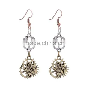 2016 New Arrival Wheel Gear Vintage Dangle Earrings Steampunk Woman Earring thumbnail-1