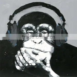 Orangutan is Enjoying Music Modern Oil Painting thumbnail-1